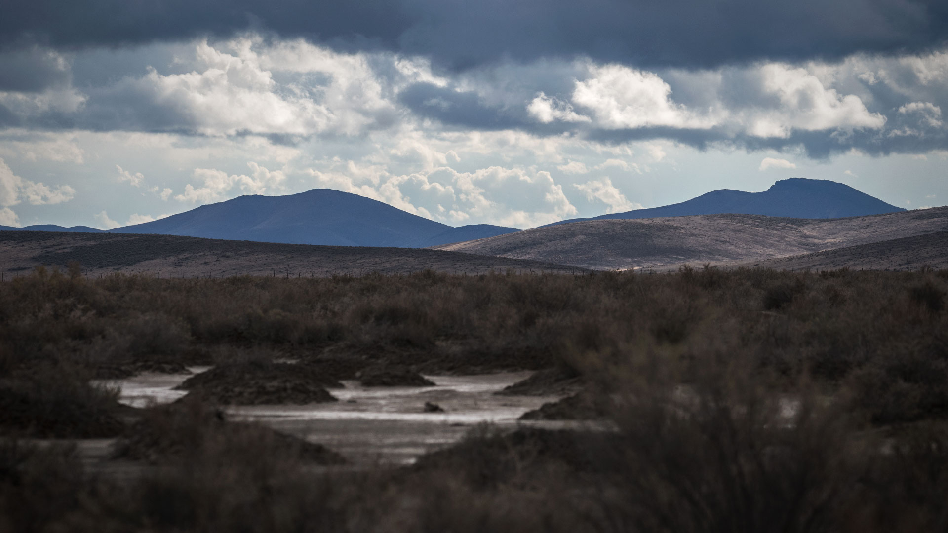 Storm clouds over Nevada's high desert
